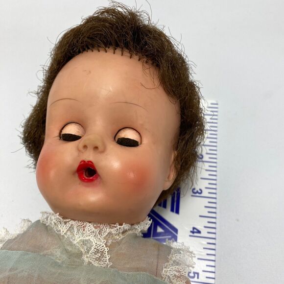 Vintage Creepy Scary Baby Doll Fuzzy Hair Open Close Eyes Rubber Body Move Limbs - Picture 13 of 16